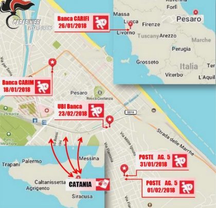 Scoperta e disarticolata una banda di tre rapinatori siciliani che dal gennaio al febbraio 2018 item-thumbnail