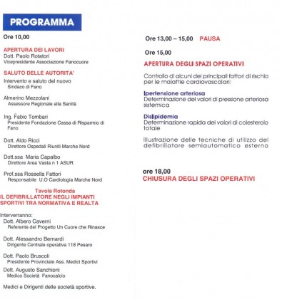 programma fanocuore 2014