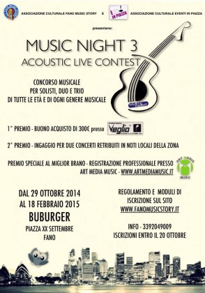 “Music Night 3”: dal 29 ottobre il concorso dedicato a solisti, duo e trio item-thumbnail