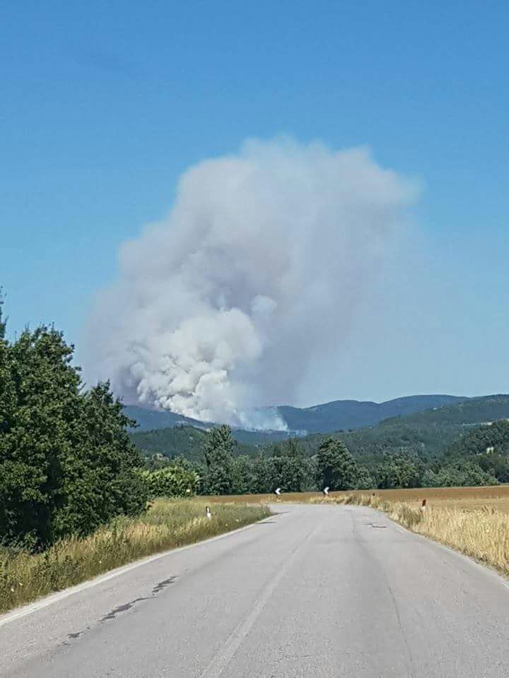 Allarme incendi il monte delle Cesane sembra un vulcano in eruzione