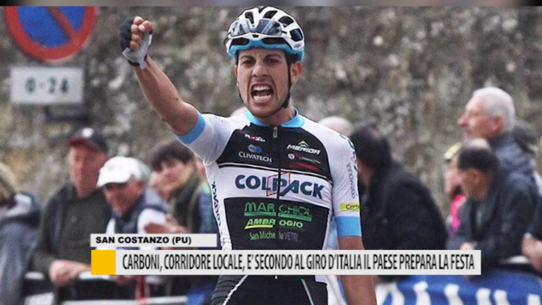 Carboni, corridore locale, è secondo al Giro d’Italia. Il paese prepara la festa – VIDEO