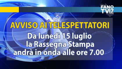 FanoTV: Novità in arrivo da lunedì. Rassegna Stampa ore 7 e S. Messa da Loreto ore 7.30 item-thumbnail