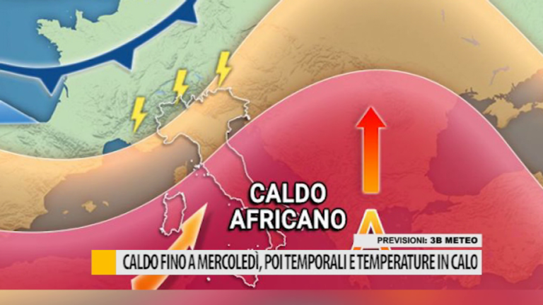 Caldo fino a mercoledì, poi temporali e temperature in calo – VIDEO