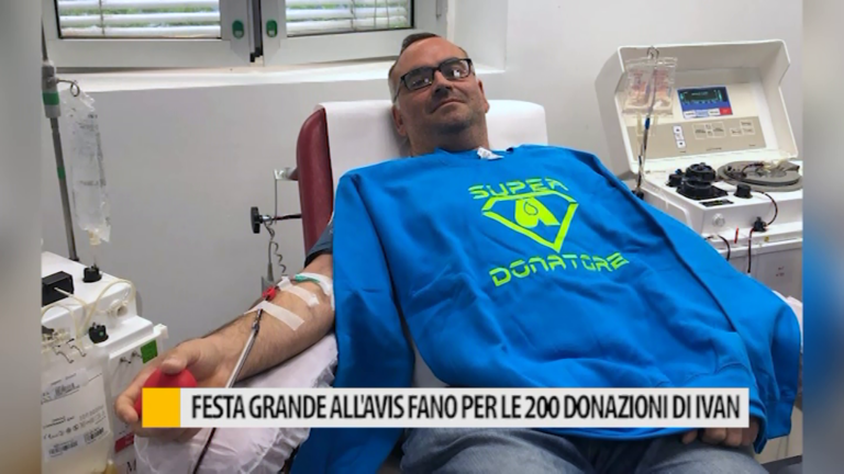 Festa grande all’Avis Fano per le 200 donazioni di Ivan Ceccarelli – VIDEO