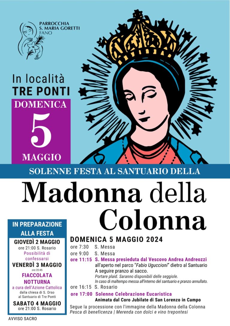 A Tre Ponti torna la Festa della Madonna della Colonna: il programma A Tre Ponti torna la Festa della Madonna della Colonna: il programma