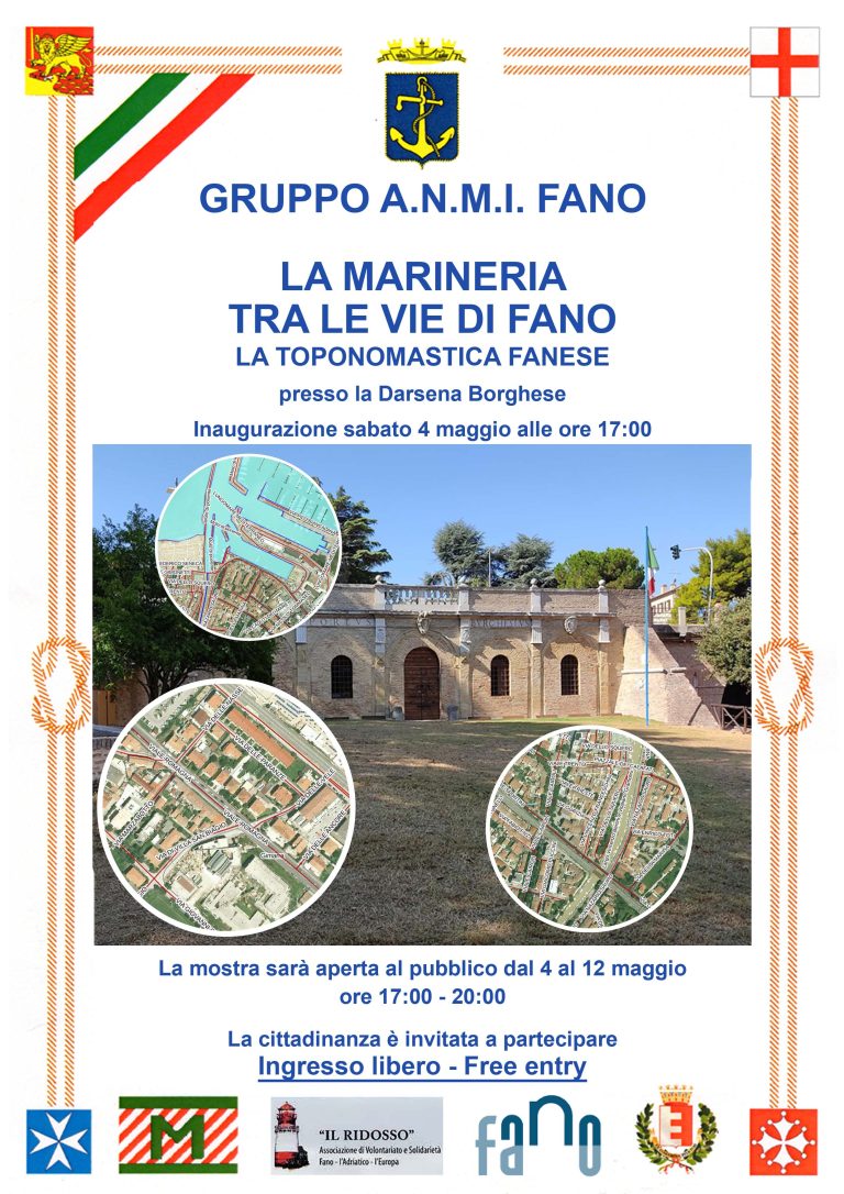“La marineria tra le vie di Fano: la toponomastica fanese”: sabato l’inaugurazione alla Darsena