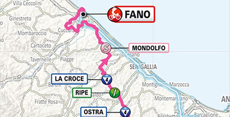 Passaggio Giro d’Italia: le scuole e le vie chiuse nel Comune di Mondolfo