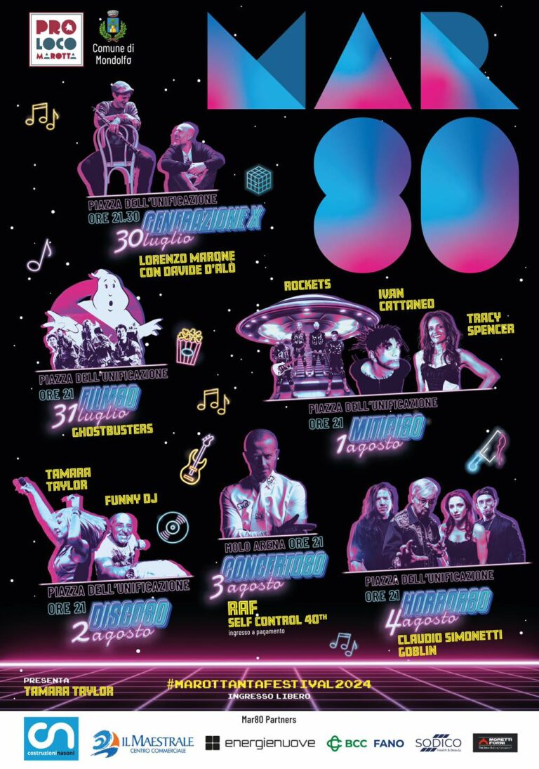 Torna “Mar80”: ospiti Raf, Tracy Spencer, Claudio Simonetti, Ivan Cattaneo e i Rockets