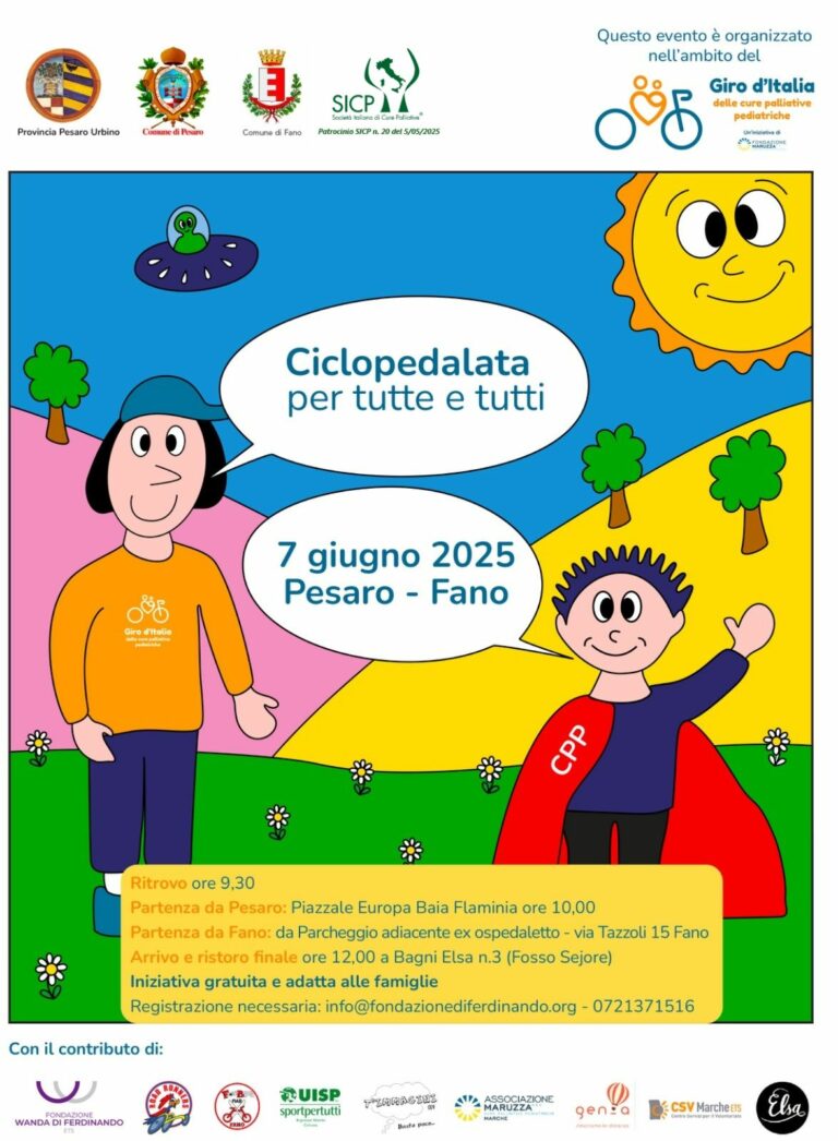A Pesaro e a Fano il Giro d’Italia delle Cure palliative pediatriche