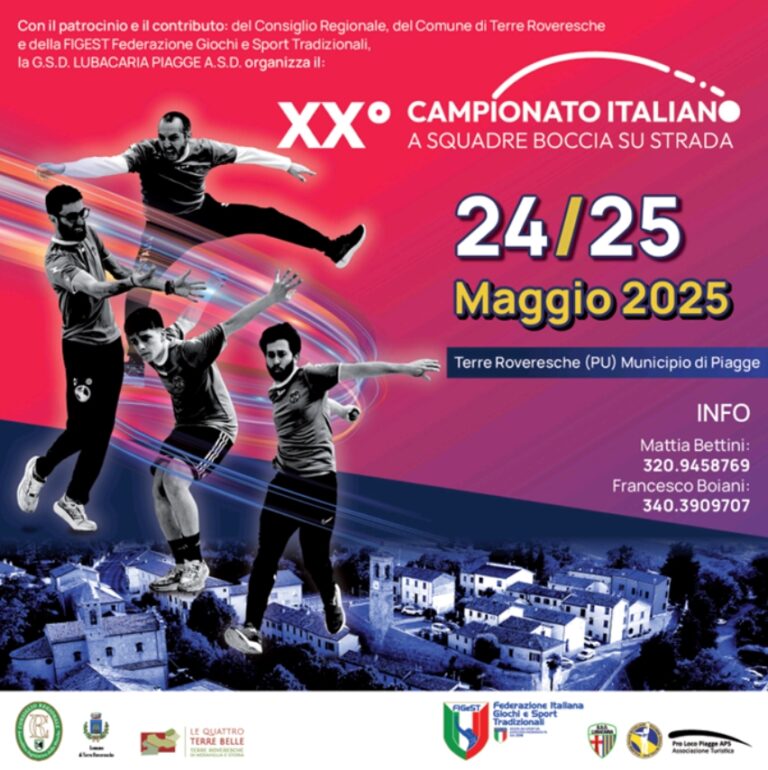 Boccia alla Lunga, il 20° Campionato Italiano nella provincia di Pesaro-Urbino