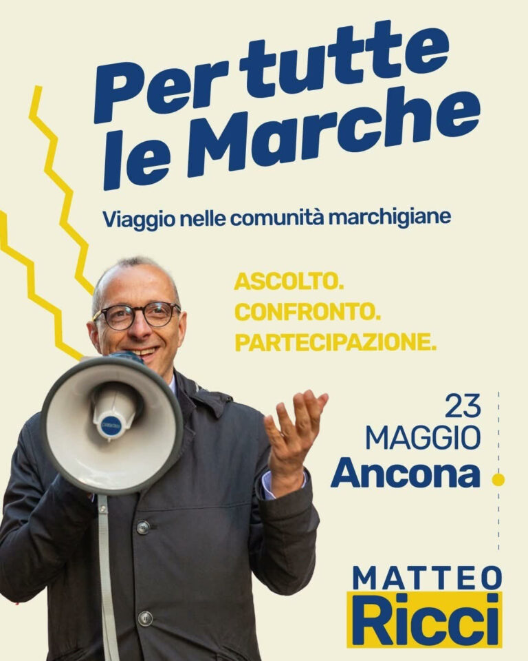 Ricci, ‘Per tutte le Marche’: “Domani da Ancona inizia il viaggio nei territori per costruire il cambiamento insieme”