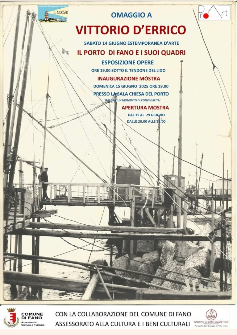 “Il Porto di Fano e i suoi quadri”: arte e memoria per Vittorio D’Errico