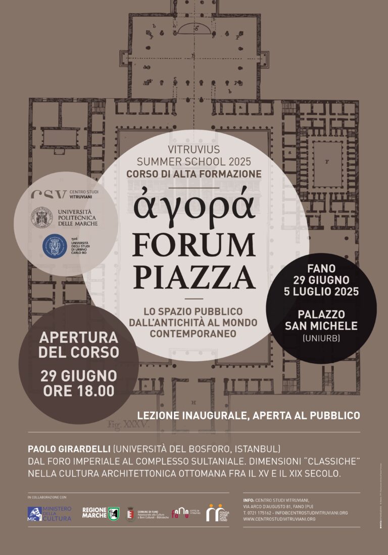 “ἀγορά, forum, piazza”: al via il nuovo Corso di Alta Formazione del Centro Studi Vitruviani