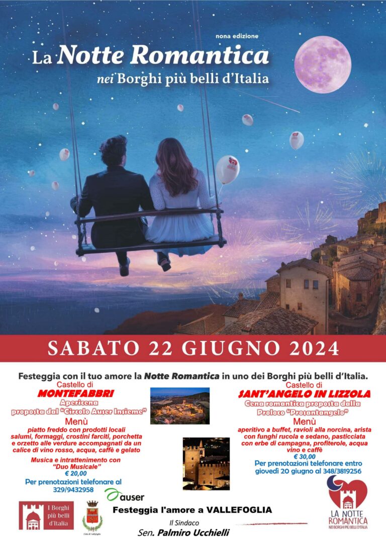 A Vallefoglia un fine settimana all’insegna della cultura, del teatro, del romanticismo e dello sport