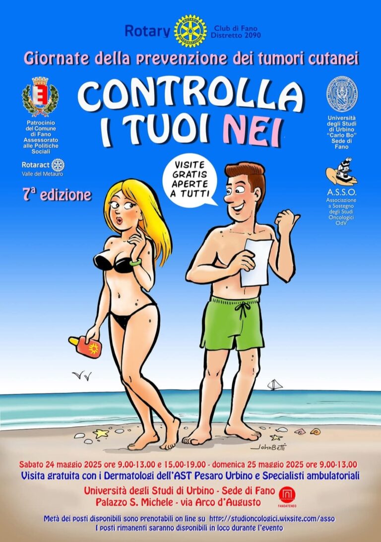 “Controlla i tuoi nei”: le giornate di prevenzione organizzate dal Rotary Club Fano