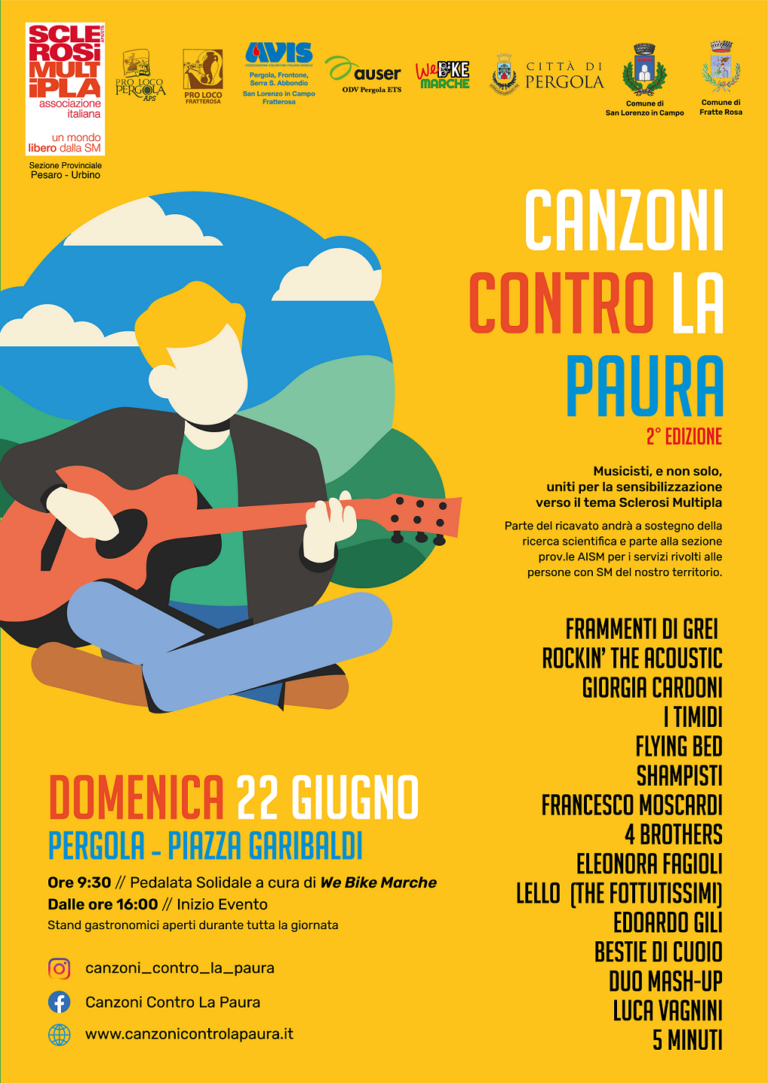 Canzoni contro la paura, a Pergola l’evento dedicato al sostegno della lotta contro la Sclerosi Multipla