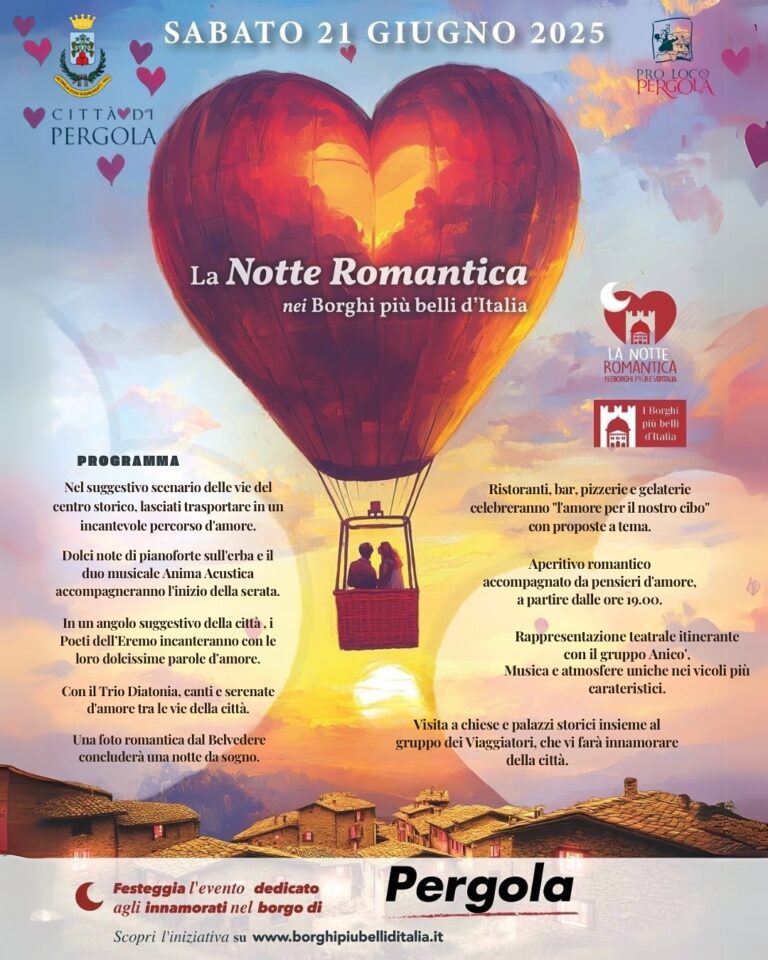 A Pergola la Notte Romantica nei Borghi più belli d’Italia