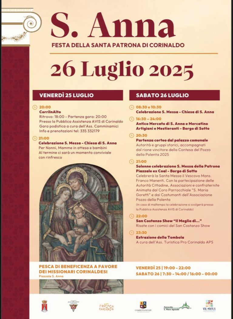 A Corinaldo la Festa di Sant’Anna: due giorni tra tradizione, fede e comunità