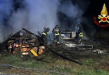 Pesaro – Incendio nella notte in un capanno agricolo: macchinari distrutti. Coinvolti animali