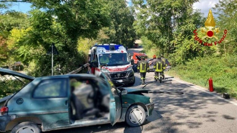 Fossombrone – Frontale sulla SP40, un ferito trasportato in eliambulanza a Torrette