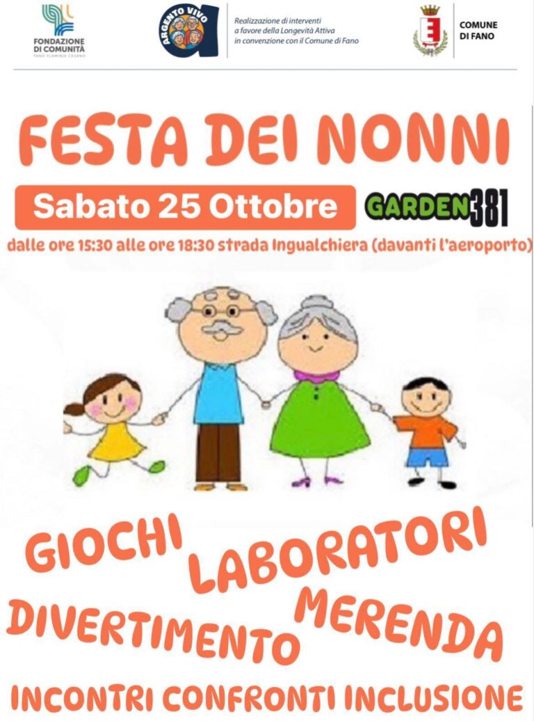 A Fano la “Festa dei Nonni”: giochi, laboratori e momenti di condivisione al Vivaio Garden381