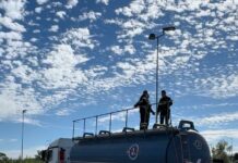 Perdita di acido cloridrico da un mezzo pesante: situazione prontamente gestita e area in sicurezza