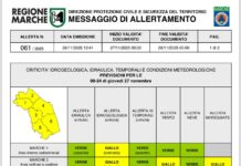 Marche in allerta gialla per piogge, vento forte e mareggiate