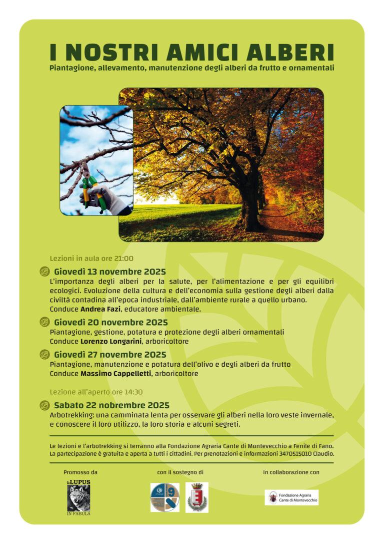 “I nostri amici alberi”: a Fano un corso gratuito per conoscere e curare il verde