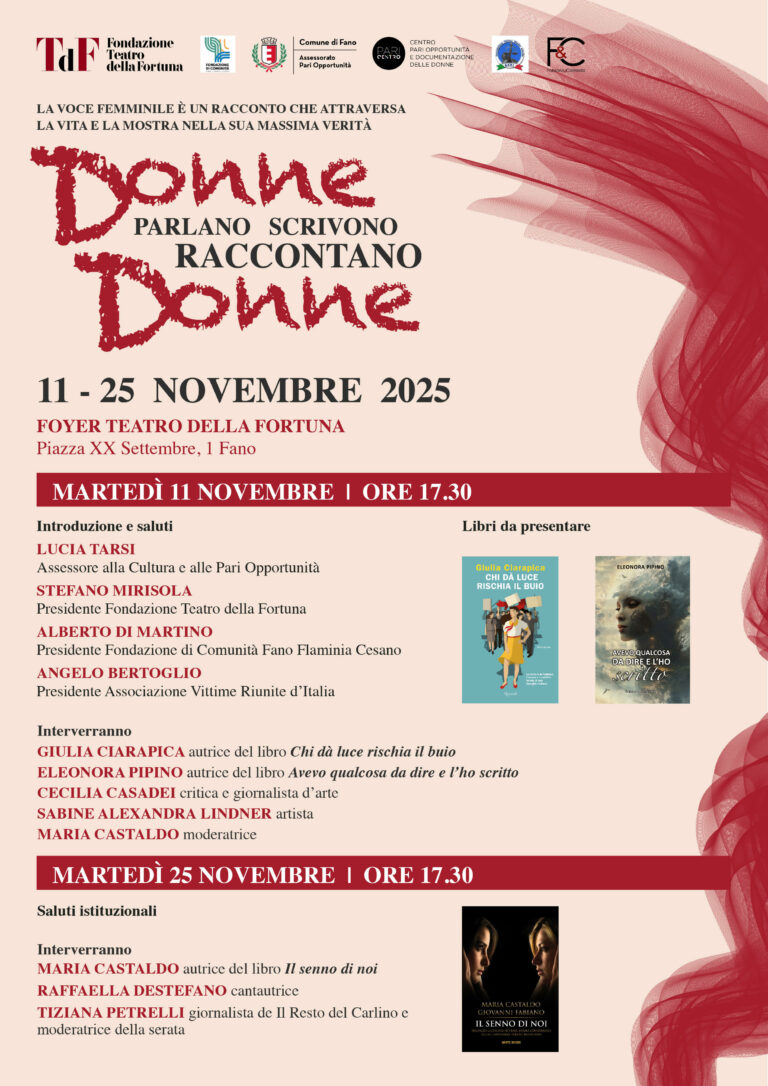 “Donne parlano scrivono raccontano donne”: al Teatro della Fortuna due incontri per dare voce all’universo femminile
