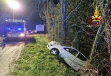 Fermo, auto finisce nella scarpata a Campiglione