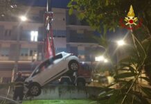 Ancona, auto fuori strada finisce nel giardino di una casa