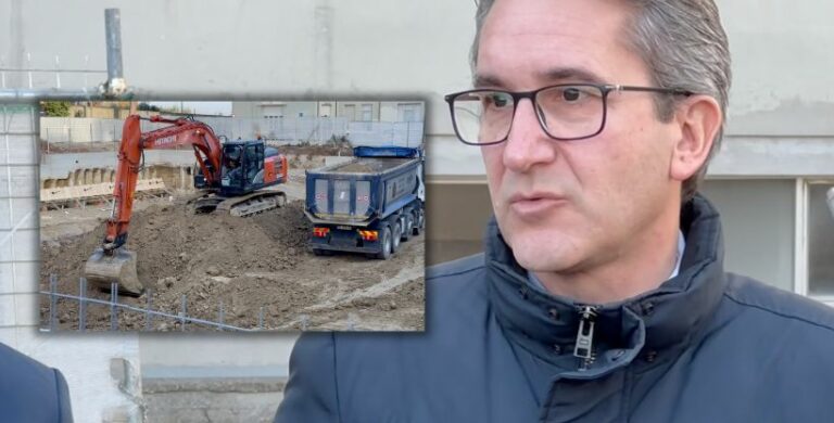 Nuovo polo emergenze-urgenze dell’ospedale di Senigallia, sopralluogo di Baldelli: “Cantiere in fase avanzata, al contrario di quanto letto in questi giorni”