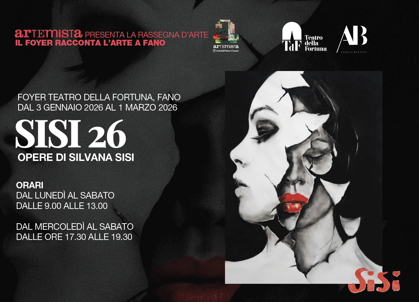 Fano – Al Teatro della Fortuna la mostra “SISI 26” di Silvana Sisi