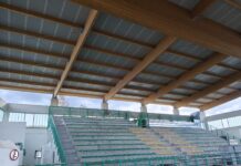 Avviati i lavori di chiusura del laterale del tetto del Palazzetto dello Sport Paladionigi