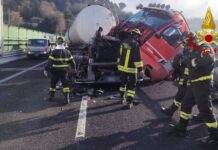 Scontro tra due tir in A14 vicino a Grottammare: traffico rallentato