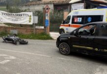 Fano, incidente tra auto e scooter sulla Flaminia a Rosciano (FOTO)