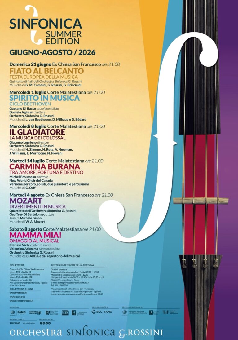Sinfonica Summer Edition, sei concerti tra Corte Malatestiana e San Francesco
