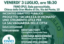 Fano, il 3 luglio incontro sulla sicurezza di vicinato