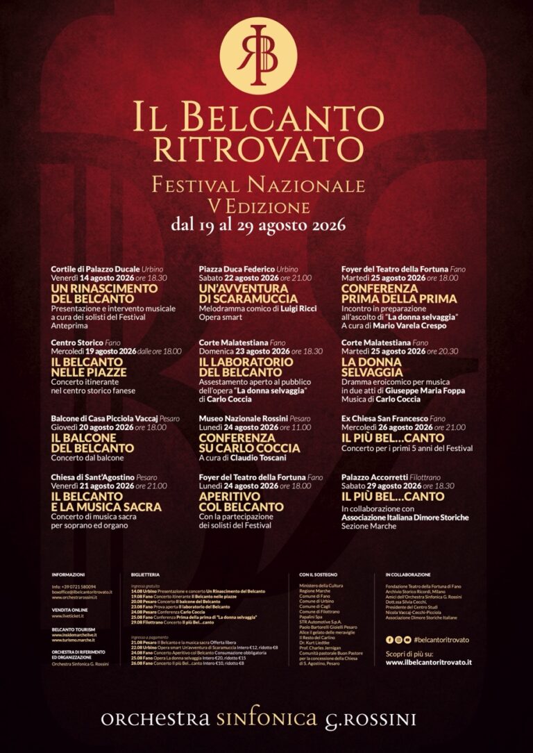 Il Belcanto ritrovato torna a Fano: debutta in epoca moderna “La donna selvaggia”