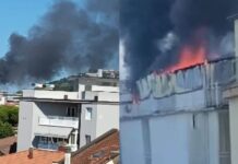 Gabicce Mare, incendio in un hotel: alta colonna di fumo visibile a chilometri