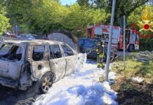 Urbino, auto in fiamme in via Pasquale Rotondi: danneggiata anche una seconda vettura