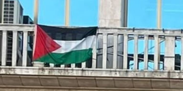 Pesaro, Futuro Nazionale presenta un esposto sulla bandiera palestinese esposta in Municipio: «Le regole valgono per tutti»